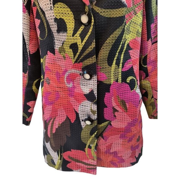 Trina Turk Floral-Print Mid-Length Jacket Women's Size 2 Like New condition - Picture 9 of 16